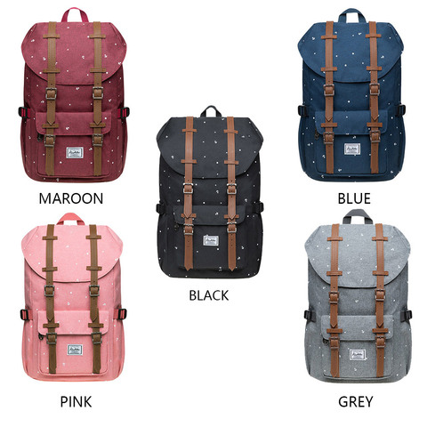 KAUKKO Schoolbags Women Men Student 15 Inch Backpack for 12 