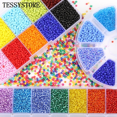 TESSYSTORE Box Set 2mm Glass Seed Beads Czech Charm Crystal Spacer Glass Beads For Jewelry Making Rings DIY Handmade Accessories ► Photo 1/6