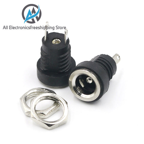 10Pcs 3A 12v For DC Power Supply Jack Socket Female Panel Mount Connector 5.5mm 2.1mm Plug Adapter 2 Terminal Types 5.5*2.1 ► Photo 1/3