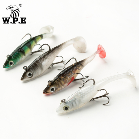 W.P.E Brand Lead Head Soft Lure 8cm/10cm/12cm/14cm 1pcs Fishing Soft Swimbait Jig Lure Treble Hook and Single Hook Carp Fishing ► Photo 1/6