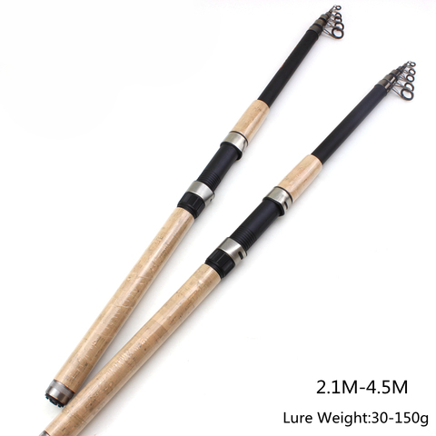 High Quality Fishing Rod Wood Handle Spinning Casting Rod High Carbon Lure  Fishing Rods Vara De