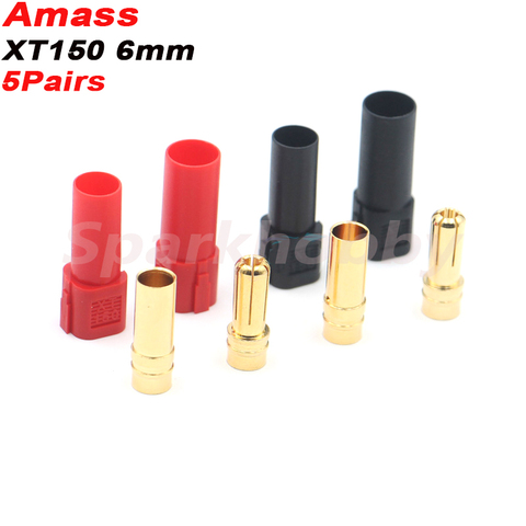 10PCS/5Pairs Amass XT150 Connector Plug Male Female 120A Large Current With 6MM Gold plated Banana Plug for RC Aircraft Car Dron ► Photo 1/6