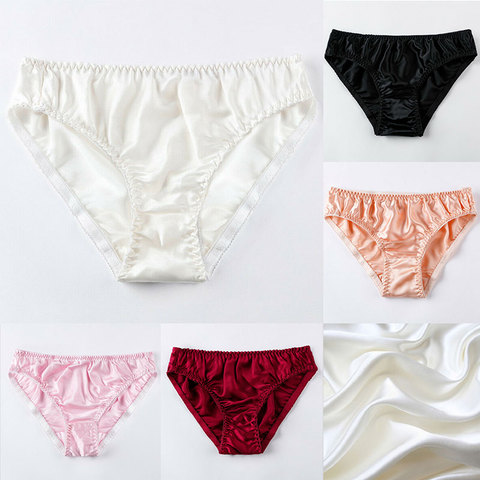 Milk Silk Lingerie Panties Ladies Sexy Seamless Satin Underwear Women Breathable Panties Hollow Briefs Plus Size ► Photo 1/6