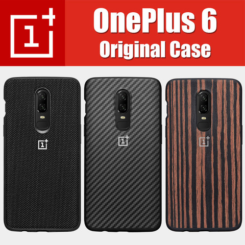 100% Official OnePlus 6t Case original 1+6T OnePlus 6 bespoke Silicone Sandstone Nylon Karbon Bumper Leather Flip Cover ► Photo 1/6