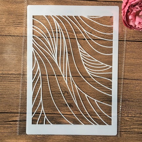 A4 29cm Soft Thin Wavy DIY Layering Stencils Wall Painting Scrapbook Coloring Embossing Album Decorative Template ► Photo 1/1