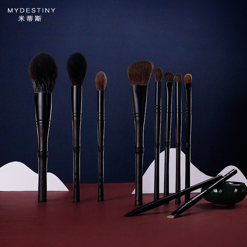 MyDestiny makeup brush-The Misty Bamboo Classial Eboy Series-10 pcs Luxurious ebony brushes&carefully chosen natural animal hair ► Photo 1/6