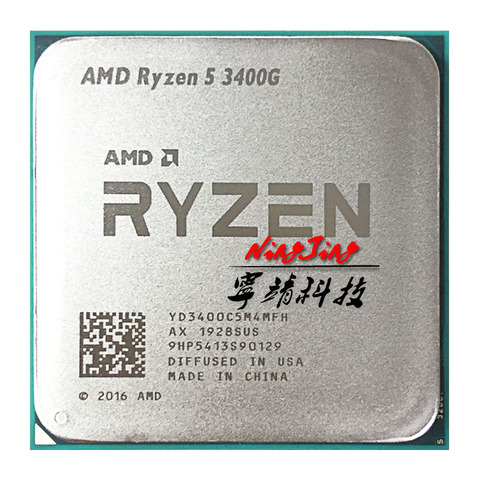 AMD Ryzen 5 3400G R5 3400G 3.7 GHz Quad-Core Eight-Thread 65W CPU Processor YD3400C5M4MFH Socket AM4 ► Photo 1/1