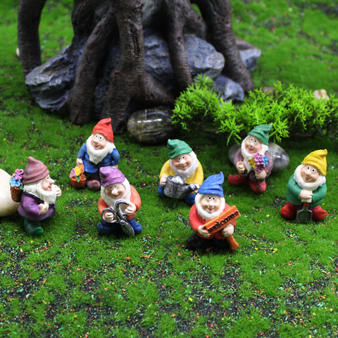 1pcs Mini Resin Seven Dwarfs Statue Cute Bonsai Decoration Props For Desk Outdoor Garden Sculpture Decor Ornament Dropshipping ► Photo 1/6