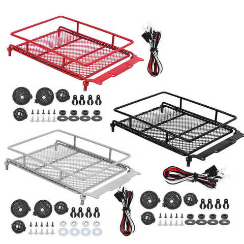 RC Metal Roof Rack Luggage Carrier with LED Light Fit for MN 1/12 RC Crawler MN90/MN90K RC Model Car Spare Parts Roof Rack ► Photo 1/6