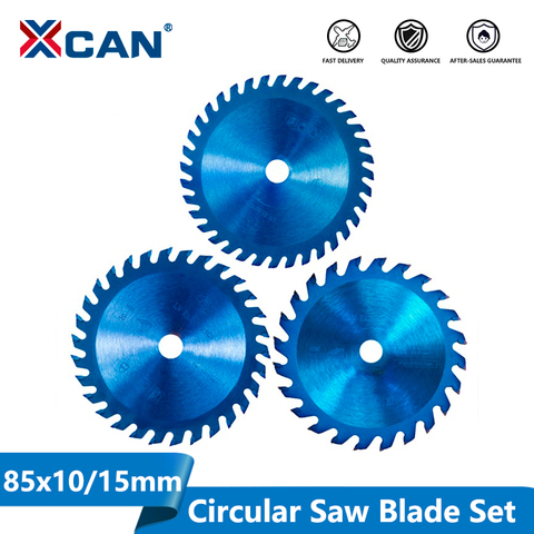 XCAN 1pc 85x10/15mm 24/30/36 Teeth TCT Wood Circular Saw Blade Nano Blue Coating Cutting Disc Carbide Tipped Saw Blade ► Photo 1/5