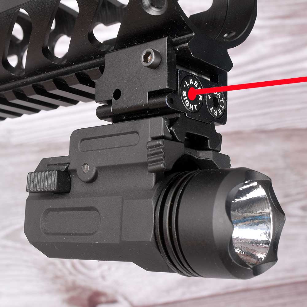 Tactical LED Flashlight Red Green Dot Laser Sight Torch For Airsoft Rail Pistol