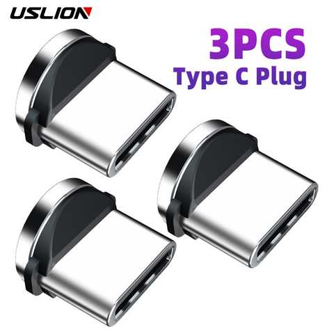 USLION 3 Pcs Magnetic Plug Magnetic Charging Cable Adapter 8 Pin Micro USB Type C Magnet Connector For iphone Xiaomi Sumsung ► Photo 1/4