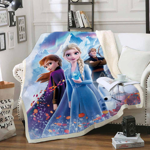 Disney New Frozen 2 Little Blanket Girl Cover Blanket Double Thicken Winter Cover Leg Siesta Blanket Single Office Blanket ► Photo 1/5