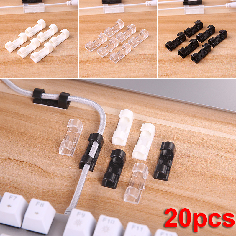 20Pcs Self Stick Wire Organizer Line Cable Clip Buckle Clips Clamp Table Wall Fixer Fastener Holder Data Telephone Line Winder ► Photo 1/6