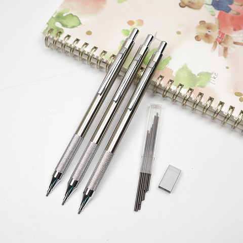 Metal Mechanical Pencil 1.3mm High Quality Sketch Drawing Automatic Pencil For School Office Stationery Supplies Send 1 refill ► Photo 1/6