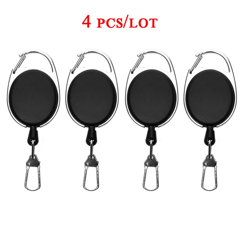4pcs Retractable Key Chain Reel Badge Holder Fly Fishing Zinger Retractor with Quick Release Spring Clip Fishing Accessories ► Photo 1/6
