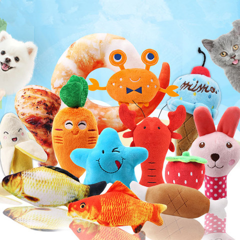 1Pc Pet toys Fruit Animals Cartoon Dog Toys Stuffed Squeaking Pet Toy Cute Plush Puzzle for Dogs Cat Chew Squeaker Squeaky Toy ► Photo 1/6