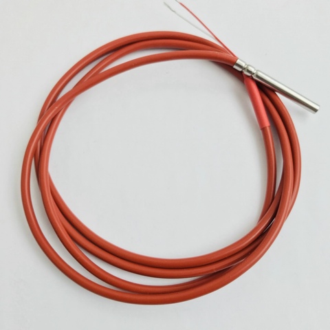 2 Wire PT1000 Temperature Sensor Thermistor Silicone Gel Coated 1.5Meters Probe 45mm*5mm -50-180 centigrade RTDs ► Photo 1/5