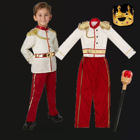 Fancy Little Prince Charming Halloween Cosplay Costume for Boys Kids Clothes King Baby Handsome Boy Birthday Party Clothing Set ► Photo 1/6