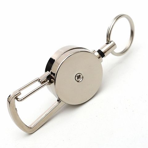 Retractable Key Ring ID Badge Metal Lanyard Name Tag Card Holder Recoil Reel Belt Clip School Office Supplies ► Photo 1/6