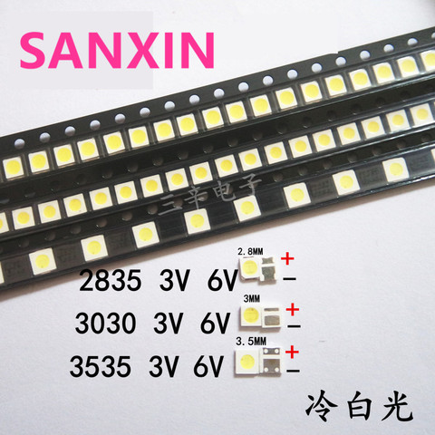 50-100Pcs For LG led tv backlight 2835 3030 3535 3V 6V 1W 3W kit electronique led for lcd tv repair Cool cold white ► Photo 1/1