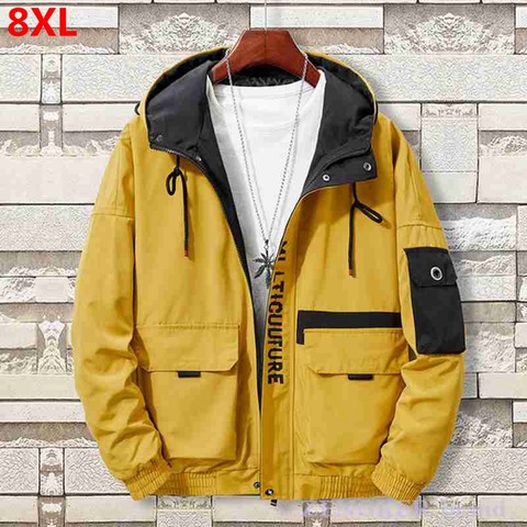 New men's clothing plus size 8XL bomber jacket Brother hooded youth thin men student jacket clothes fashion coats streetwear ► Photo 1/6