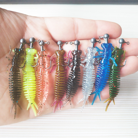 POETRYYI Larva Soft Lures 60mm Artificial Lures Fishing Worm Silicone Bass Pike Minnow Swimbait Jigging Plastic Baits 30 ► Photo 1/6