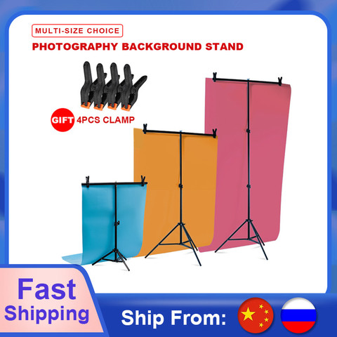 Professional Photography Photo Backdrop Stands T-Shape Background Frame Support System Stands With Clamps for Video Studio ► Photo 1/6