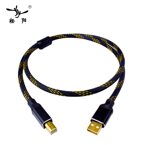 YYAUDIO L-4E6S Hifi USB Cable High Quality Type A to Type B Hifi Data Cable For DAC ► Photo 1/6