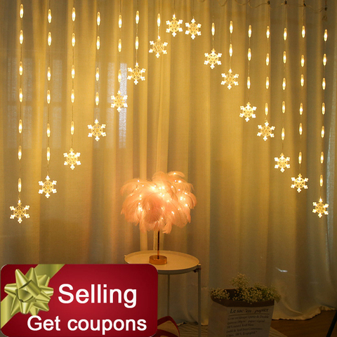 Colorful Snowflake Curtain LED Fairy String Lights Garland Christmas Decoration For Holiday Lighting Wedding Party Decorative ► Photo 1/6