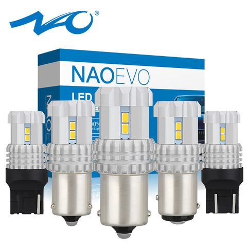 NAO P21W LED PY21W T20 W21W W21 5W Dimension Lights BA15S P21/5W 12V 7443 1156 DRL 1157 Bay15d Brake White 7440 BAU15S 6000K Red ► Photo 1/6