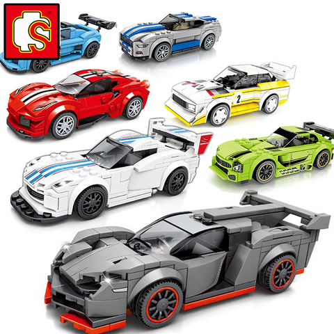 Sembo Blocks Speed Champions City Vehicle Sets Super Racer Rider Truck Car Model Kits Boys Building Bricks Friends Technic Ideas ► Photo 1/6