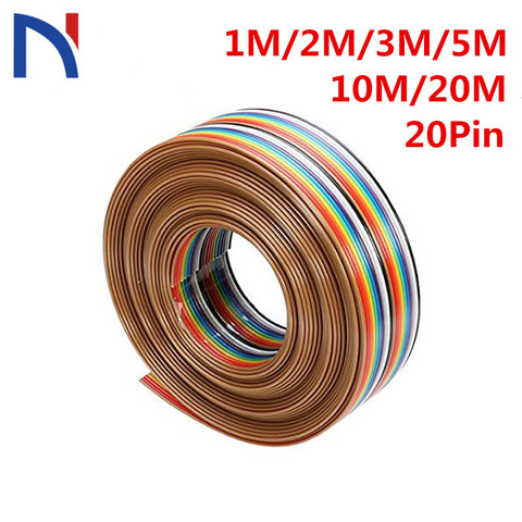 1M 2M 3M 5M 10M 20M 1.27mm 20Pin DuPont Cable Rainbow Flat Line Support Wire Soldered Cable Connector Wire 20 pin For Arduino ► Photo 1/6