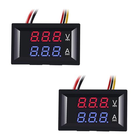 Digital Voltmeter Ammeter Dual Digital Volt Amp Meter Gauge with lines DC 100V 10A 50A 100A Voltmeter Ammeter LED ► Photo 1/6