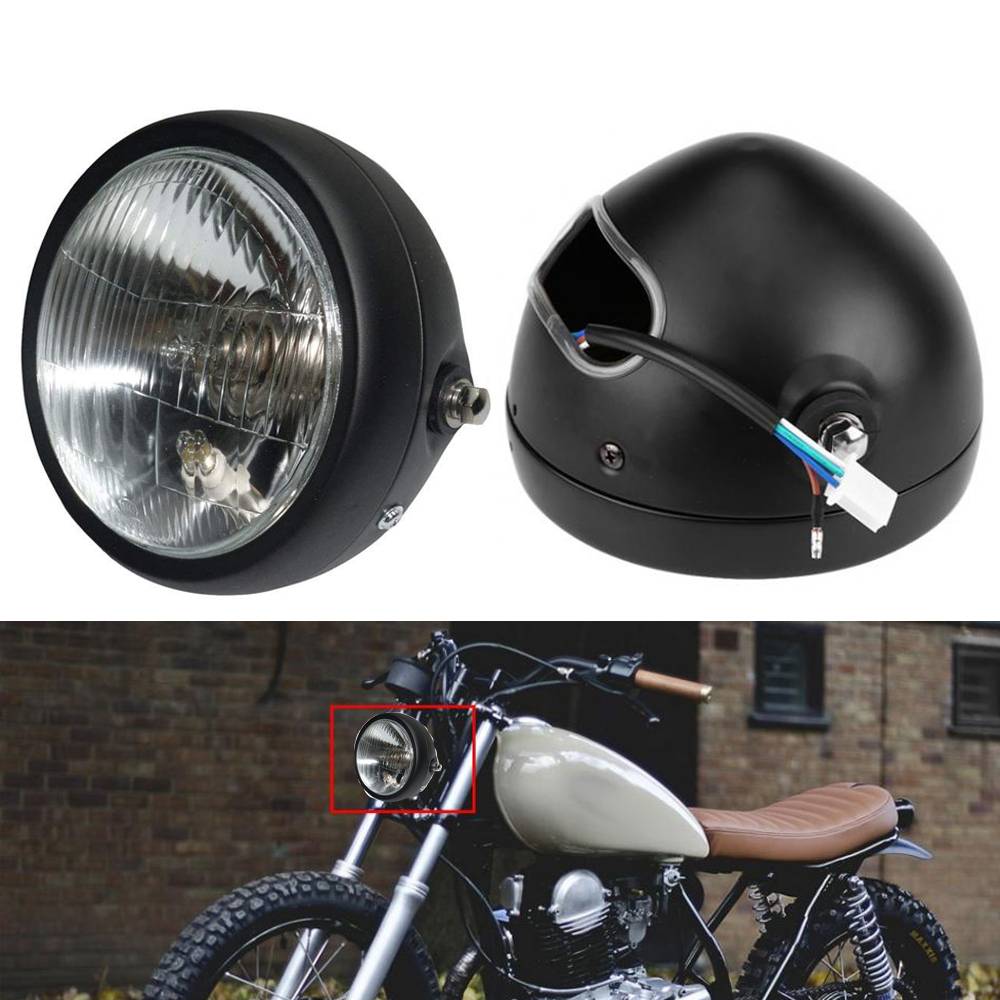 E4 Hi/Lo Beam Headlight Head Lamp For Harley Cafe Racer Bobber Custom Motorcycle