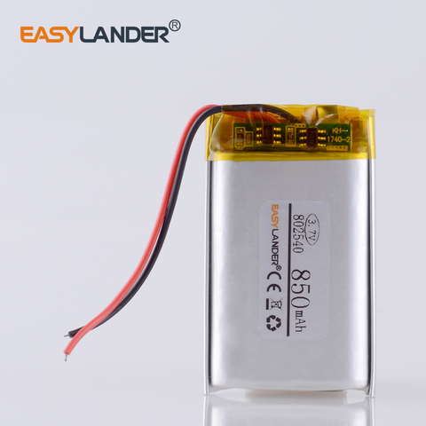 3.7v li po li-ion batteries polymer lithium battery 802540 082540 850MAH For headlamp  flashlight child toy  bluedio t5 headset ► Photo 1/6