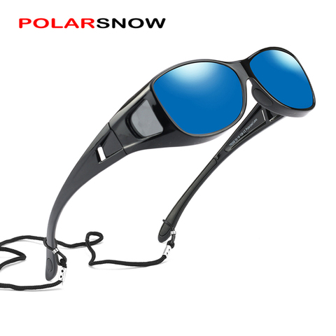 POLARSNOW Unisex Wraparound Prescription Glasses Polarized Sunglasses Men Women Fit Over Glasses Eyewear for Fishing Outdoor ► Photo 1/6