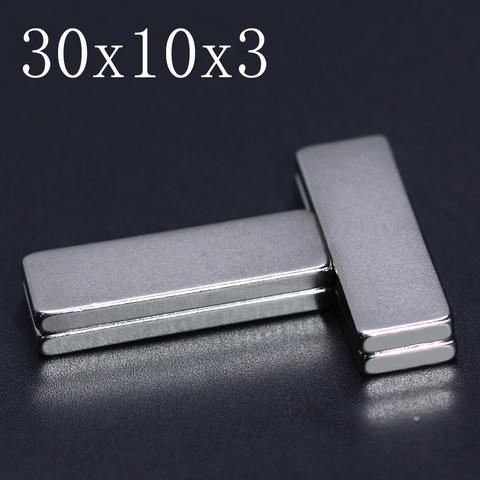 2/5/10/20/50Pcs 30x10x3 Neodymium Magnet 30mm x 10mm x 3mm N35 NdFeB Block Super Powerful Strong Permanent Magnetic imanes ► Photo 1/6