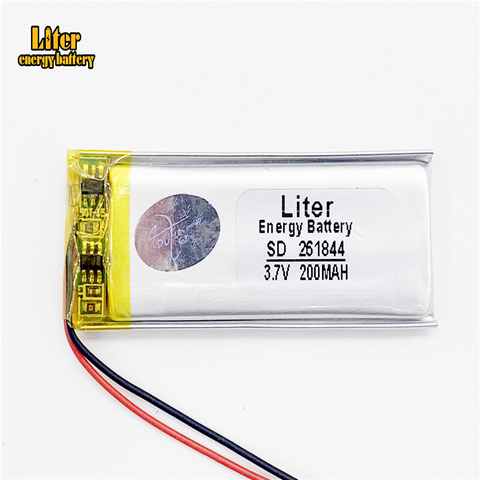 261844 3.7V lithium polymer batteries 261844 200mah MP3 MP4 MP5 small toys GPS rechargeable battery ► Photo 1/4