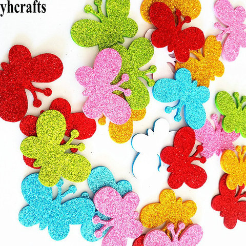 1bag/LOT.Glitter butterfly foam stickers Creative activitity items Kids room decoration Make your own handicraft OEM custom DIY ► Photo 1/6