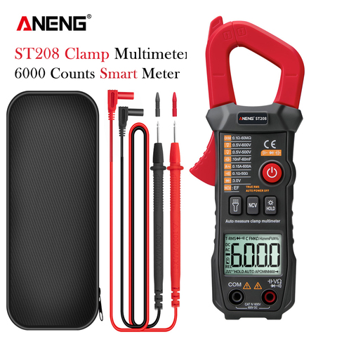 ANENG ST208 Digital Clamp Meter Multimeter Car 6000 counts AC/DC Current Measure Transistor Tester Voltimetro Amperimetro ► Photo 1/6