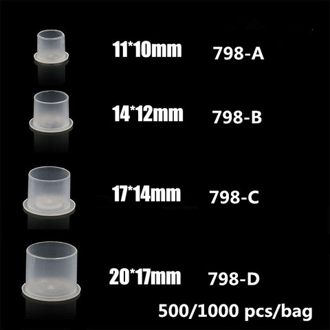 Disposable EZ Tattoo & Permanent Makeup Pigment Ink Caps Cup with No-Split Stable Base Pack of 500/1000 pieces ► Photo 1/6