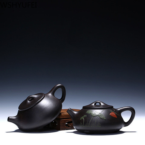220ml Chinese Yixing Teaware Stone Scoop Tea Pot Handmade Tea set Tea Set Wine Set Black Zhu mud Customized high-end gifts ► Photo 1/5