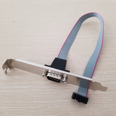 Motherboard 10Pin Female to DB9 RS232 9Pin Male Serial Port Full-Height Profile Rear Bracket Cable Cord 26cm For Printer ► Photo 1/4