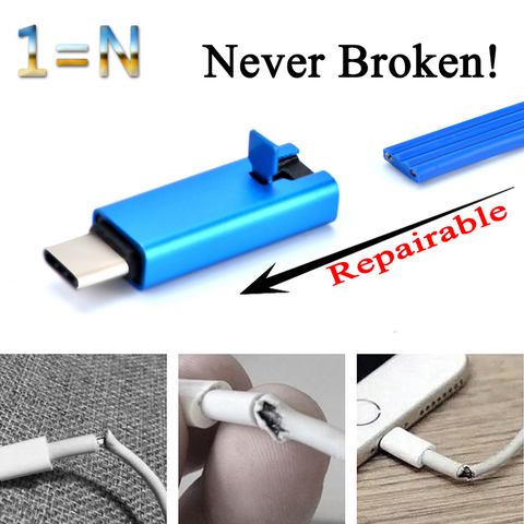 Rebornable Type-C Phone Cable Type C USB Cable USB C Tape C USB Cable USB-C Tape-C for Samsung Huawei Xiaomi Redmi Honor OnePlus ► Photo 1/6