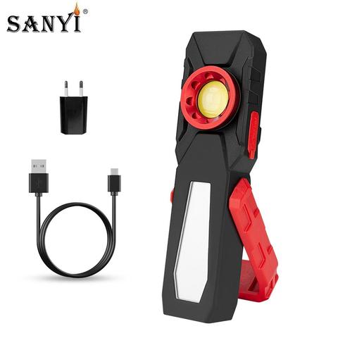 COB LED Magnetic Working Light USB Charging Flashlight Inspection Light Handy Torch Portable Lantern With Hook Mobile Power Bank ► Photo 1/6