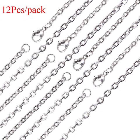 Wholesale 12 PCS Genuine Stainless Steel O Style Cable Chain Necklace Link Chains Bulk for Jewelry Making 18-30 Inches ► Photo 1/6