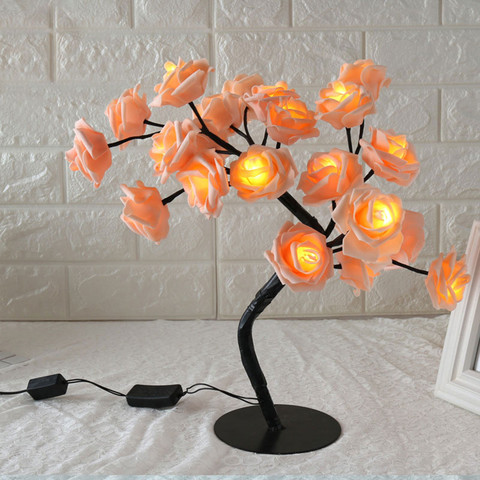 LED Table Lamp USB Rose Flower tree lamp Rose Bouquet LED Tree Table Lamp Lights Party Wedding Home Decoration Gift ► Photo 1/1