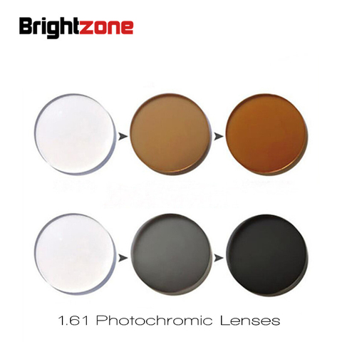 1.61 Photochromic Transition Gray Brown Myopia Optic Eyeglasses Prescription Lenses Anti Reflective UV Scratch Chameleon Lens ► Photo 1/6