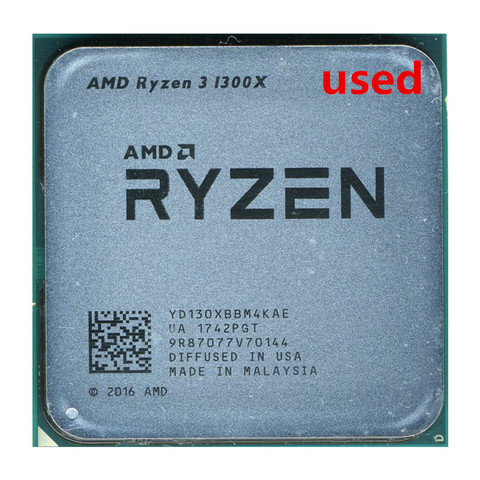 AMD Ryzen 3 1300X R3 1300X 3.5 GHz Quad-Core Quad-Thread CPU Processor YD130XBBM4KAE Socket AM4 ► Photo 1/1